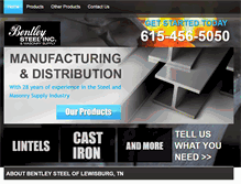 Tablet Screenshot of bentleysteel.com